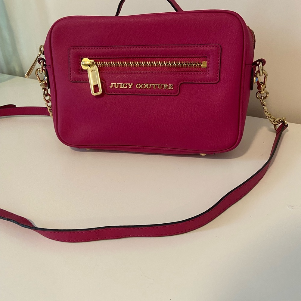 Juicy Couture Pink Crossbody Bag with Gold Accents